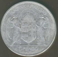 1930. 5P Ag "Horthy jobbra" T:3 pici ph