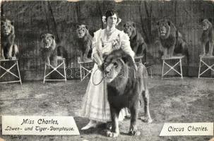 Miss Charles, Löwen- und Tiger-Dompteuse / Circus Charles Lion and tiger-tamer (EK)