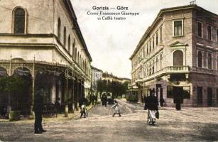 Gorizia, Görz; Corso Francesco Giuseppe, Caffé teatro / corso, café, tram (fa)