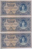 1945. 500P magyar "N" betű orosz "P" helyett (3x) sorszámkövetők T:II,II-