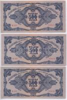 1945. 500P magyar "N" betű orosz "P" helyett (3x) sorszámkövetők T:II,II-
