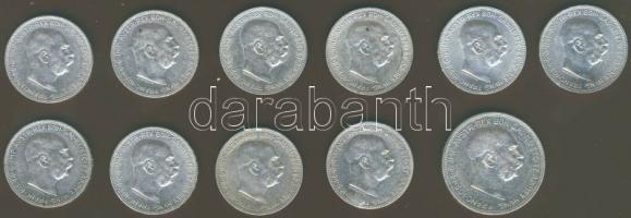 Ausztria 1K Ag 1913.(1x) T:2 + 1914.(2x) T:1/2,2 + 1915.(6x) T:1,1/2 + 1915.(1x) T:3ü 2K Ag 1912. (1...