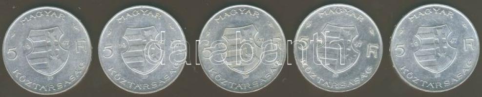 1947. 5Ft Ag "Kossuth"(5x) T:2