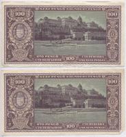 1945. 100P "BÜNTETÉS" szóban "N" felett lemezhiba (2x) sorszámkövetők T:II,II-