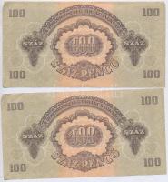 1944. 10P (3x) + 100P "A Vöröshadsereg Parancsnoksága" (2x) sorszámkövetők T:I--II