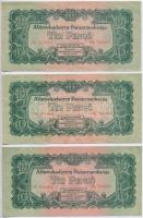 1944. 10P (3x) + 100P "A Vöröshadsereg Parancsnoksága" (2x) sorszámkövetők T:I--II