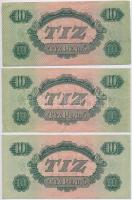 1944. 10P (3x) + 100P "A Vöröshadsereg Parancsnoksága" (2x) sorszámkövetők T:I--II