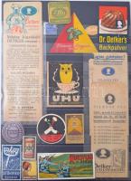 14 db klf reklám és pecsétbélyegei A4-es berakólapon (Oetker, Stürmer, stb.)