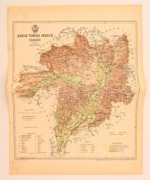 cca 1900 Abaúj-Torna megye térképe, tervezte Gönczy Pál, készült Posner Károly Lajos és fia térképészeti műintézetében, 30x23 cm