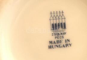 Zsolnay váza párban, matricás, jelzett, hibátlan, m:12 cm (2×)