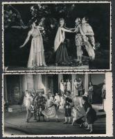 1946-51 5 db magyar színház előadási fotója, kettő a Szegedi Nemzeti Színházból, kettőt Méreyné Wellesz Ella fényképezett, Józsa Éva által dedikált fotólap, 8×14 - 9×12 cm