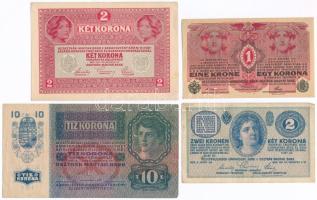 1902-1917. 9db-os vegyes magyar korona bankjegy tétel T:I--III-