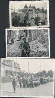 cca 1938-1944 Német és magyar katonákat ábrázoló fotók, 3 db, 6x8,5 és 8x11,5 cm között / German and Hungarian soldiers, 3 photos