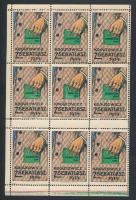 1914 Kogutowicz zsebatlasz 3 x 3-as levélzáró kisív (zöld)