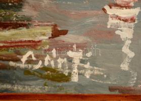 Bánfi jelzéssel: Vitorlások Fonyódnál. Olaj, karton, keretben, 24×34 cm