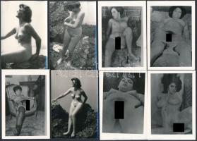 cca 1960-1970 12 db privát erotikus akt fotó / 12 eroitc nude photos, 4.5×6 - 6.5×9.5 cm