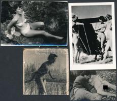 cca 1960-1970 12 db privát erotikus akt fotó / 12 eroitc nude photos, 4.5×6 - 6.5×9.5 cm