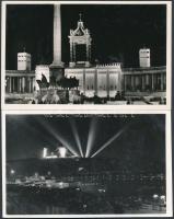 1938 Budapest XXXIV. Nemzetközi Eucharisztikus Kongresszus; Főoltár, tűzijáték - 2 db képeslap / 34th International Eucharistic Congress - 2 postcards