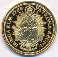 DN "Magyar aranypénzek utánveretben - Mária Terézia 2 dukát 1765" aranyozott Ag emlékérem ...