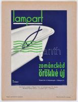 1933 Irsai István 2 db Lampart plakátja, nyomat, papír, kartonra ragasztva, a Magyar iparművészet 36. évf. 9-10. lapszámának melléklete, 23,5×17,5 cm
