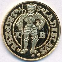 DN "Magyar aranypénzek utánveretben -  I. Rudolf aranyforint 1583" aranyozott Ag emlékérem...