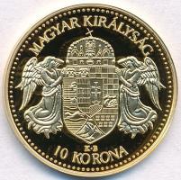 DN "Magyar aranypénzek utánveretben -  Ferenc József 10 korona 1910" aranyozott Ag emlékér...