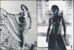 7 db női nyomtatott akt kép, 20x14,5 cm