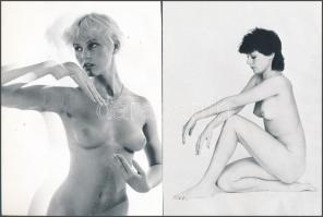 7 db női nyomtatott akt kép, 20x14,5 cm