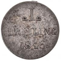 Német Államok / Hamburg 1846. Dreiling (3pf) Ag (0,54g/0.187) T:2
German States / Hamburg 1846. Dre...