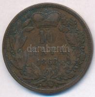 Szerbia 1868. 10p Br "III. Mihály" T:3  Serbia 1868. 10 Para Br "Michael III" C:F Krause KM#3