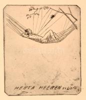 Budzinski, Robert (1874-1955): 10 Exlibris-Radierungen. Bad Rothenfelde, 1923. Holzwarth. 10  rézkar...