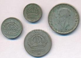 Svédország 1950TS 10ö Ag + 50ö Ag + 1Kr Ag "V. Gusztáv" + 1959TS 25ö Ag T:2,2- patina
Swe...