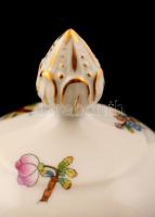 Herendi Viktória mintás fedeles díszedény, kézzel festett jelzett, hibátlan, m:25 cm