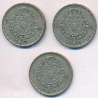 Svédország 1946TS-1948TS 1Kr Ag "V. Gusztáv" (3xklf) T:2- patina
Sweden 1946TS-1948TS 1 K...