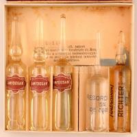 Amydosan gyógyszeres doboz tartalommal, 11,5×11×2,5 cm