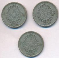 Svédország 1943G-1950TS 1Kr Ag "V. Gusztáv" (3xklf) T:2- patina
Sweden 1943G-1950TS 1 Kro...