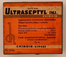 Ultraseptyl gyógyszeres doboz tartalommal, 11,5×10×3 cm