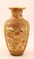 Jelzett japán váza, kézzel festett, hibátlan, m:21 cm