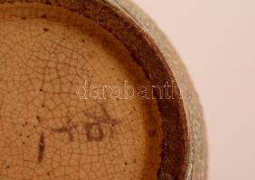 Jelzett japán váza, kézzel festett, hibátlan, m:21 cm