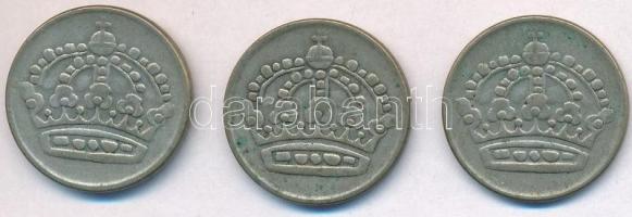 Svédország 1954TS-1957TS 50ö Ag (3xklf) T:2 patina
Sweden 1954TS-1957TS 50 Ore Ag (3xdiff) C:XF pat...