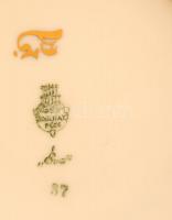 Zsolnay hiányos "Éva" készlet, kézzel festett, jelzett, kopott, d:15 cm (2×), d:20 cm, öss...