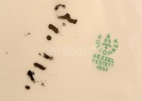 Hollóházi díszváza, részben kézzel festett, "Nemzetközi könnyűbúvár verseny" felirattal, j...