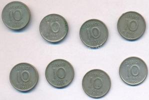 Svédország 1953TS-1961TS 10ö Ag (8xklf) T:2,2- patina Sweden 1953TS-1961TS 10 Ore Ag (8xdiff) C:XF,VF patina