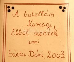 2 db népi mintás kerámia butella, hibátlan, jelzett, m: 25,5 cm