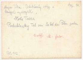 cca 1910-1915 Magas-Tátra, a Podublaszky-völgy a Lengyel-nyeregből, Erdélyi Mór felvétele, hátulján ...