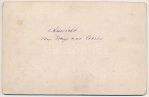 cca 1900 Magas-Tátra, az út Csorba előtt, keményhátú fotó, hátulján feliratozva, 10,5×16,5 cm