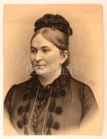 1886 Urbányi János (1832-1893) aradi rendőr főkapitány (szabadkőműves) ceruzával rajzolt portréja, h...