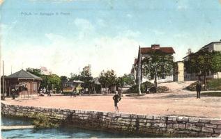 Pola, Spiaggia S. Pietro / beach, tram (EK)