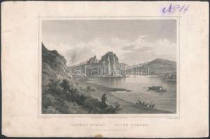 cca 1840 Ludwig Rohbock (1820-1883): Dévény romjai acélmetszet / Theben steel-engraving page size: 16x26 cm