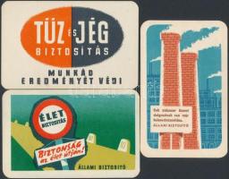 1958 3 db biztosításokat reklámozó kártyanaptár
